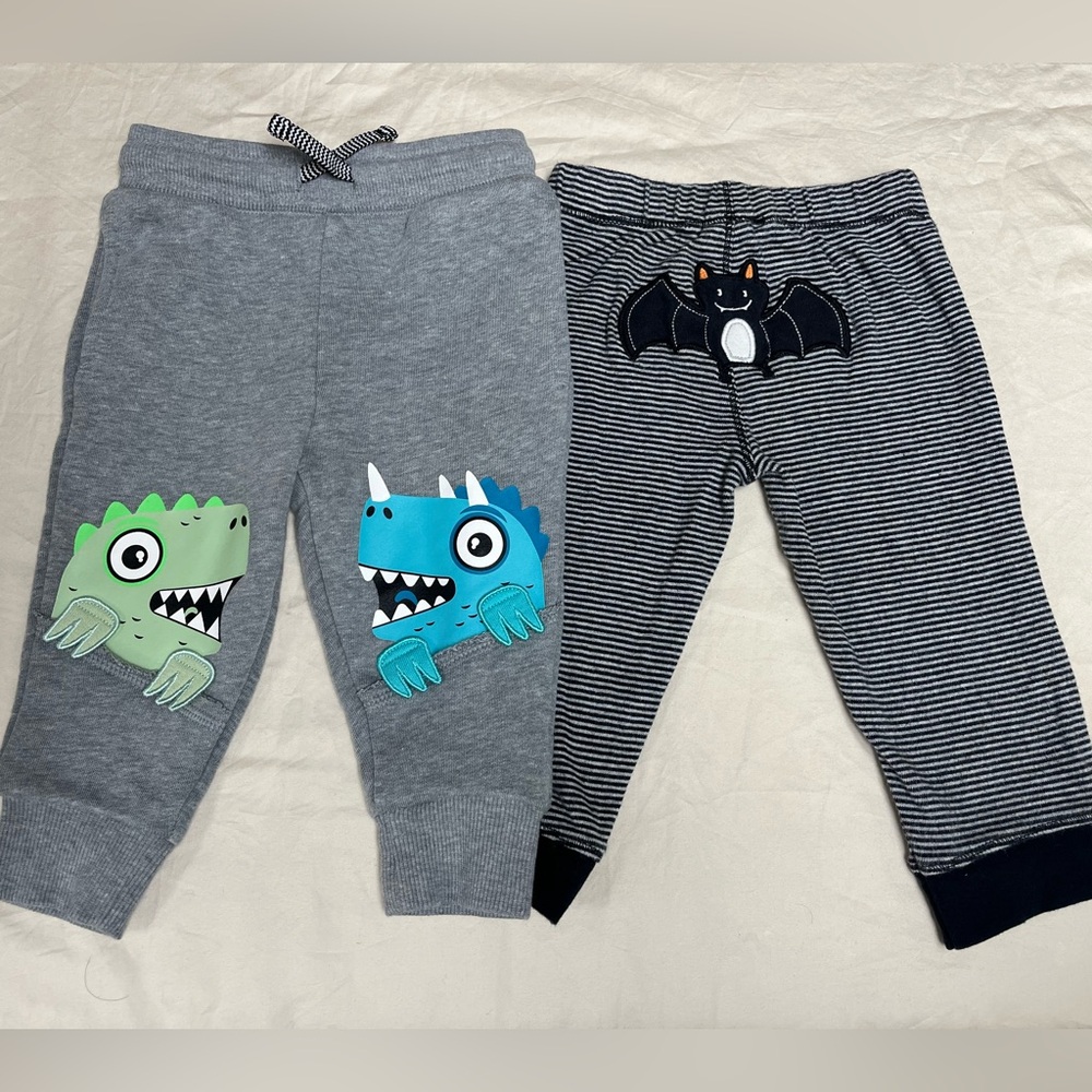 Cat & Jack and Carters Comfy Halloween Pants Set.